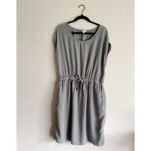 Downeast Green Lightweight Tie Waist Mini Dress Large